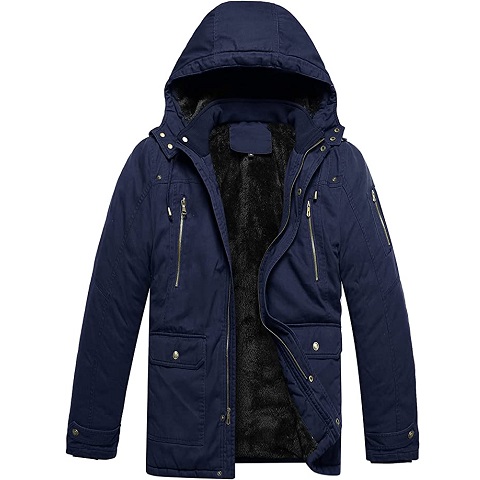 Amazon - Neufigr Men's Winter Thicken Cotton Parka Jacket Casual Warm ...